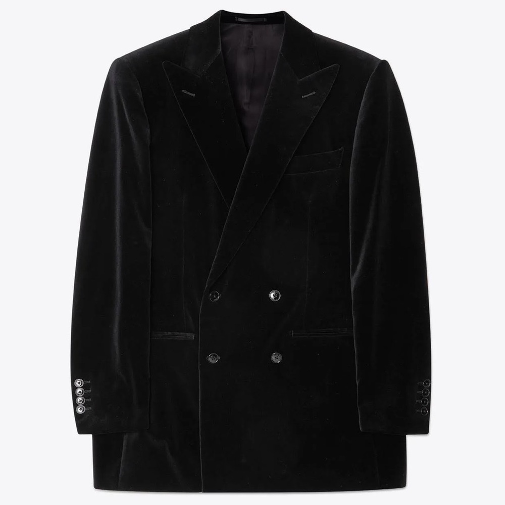NWT BLK DNM BLAZER 77 BLACK VELVET SZ 46